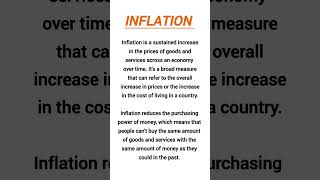 What is inflation ? Definition of Inflation #inflation #economics #youtubeshorts #shorts