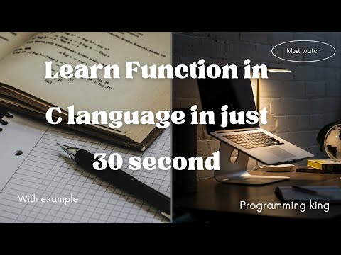 Learn Function in C language in just 30 second . #coding #clanguage