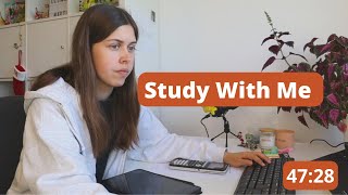 12 HOURS Study With Me LIVE (60 min study + 10 min break)