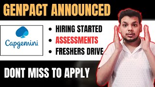 Capgemini New Hiring Announced | Genpact Biggest Recruitment Drive | OFF Campus Drive | Freshers