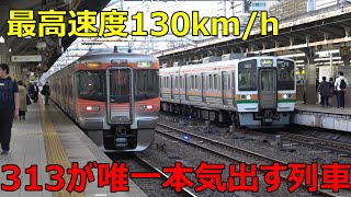 The 313 series is the only train that can run at 130 km/h and it was amazing!!!