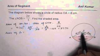 Area of Segment in a Circle Example -GCSE-EDEXCEL-SAT