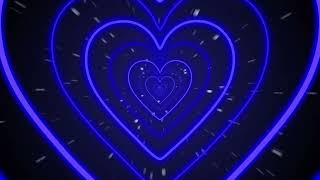 Neon Heart Background 💙 Blue Hearts Background | Led Lights Heart Background Video | Heart Wallpaper