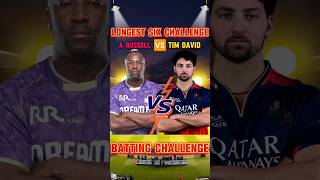 Andre Russell V'S Tim David || 😱 longest six challenge || 💪 #shorts #cricket #shortvideo #short