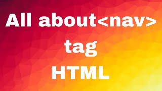 All about nav tag in html. #html5