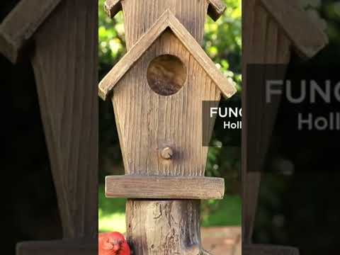 Alpine Corporation 35" Tall Outdoor 3-Tier Birdhouse Water Fountain Yard Art Decor |-IoT Hub BD