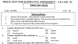 #shorts Class X SLE SA-I Mock Test@learnodishalearn