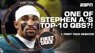 HEATED DEBATE! 🔥 Stephen A. thinks Jalen Hurts is a TOP-10 QB?! | First Take