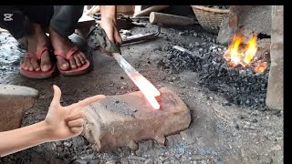 How to make a knaif making from old spring