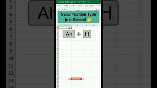 serial number type just second #excel #exceladvance #exceltutorial #excelformula