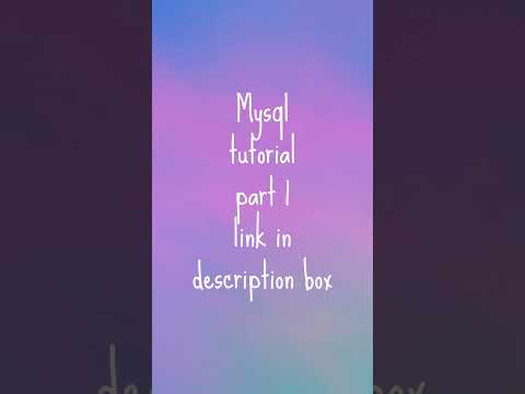 MySQL tutorial Part 1 #shorts
