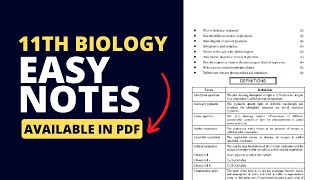 11th Class Biology Notes  - Easy PDF Available! Boost Your Grades! - FSC/ICS Part 1 Biology