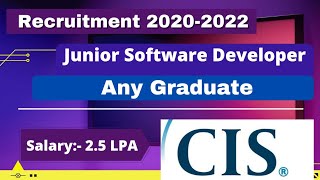 CIS Off Campus Drive For 2022 Batch | CIS Recruitment 2021 | CIS Hiring 2020 Batch