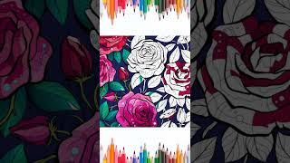 Coloring for kids and toddlers - Beautiful roses in pink and red #education #kidslearning #kids