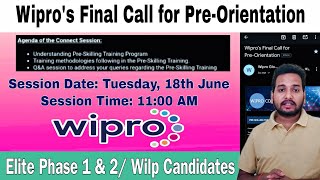 Wipro Onboarding Latest News | Connect Session, Survey Mail | NGA Pre-skilling Training Shortly