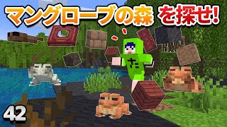 【42】新バイオームの探し方！マングローブの森の見つけ方とマングローブ素材の収集！【初心者向けのマインクラフト】