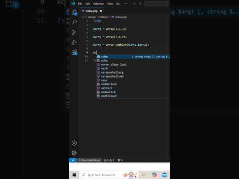 array_combine() function in php #php #shorts #coding #programming #viralshorts