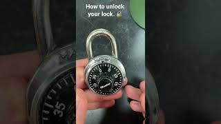 How to unlock your lock for your locker.