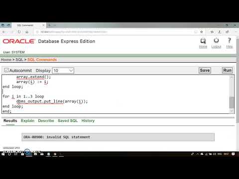 how to create array in oracle.
