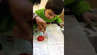 medhansh is making ladybug | red and black dots painting | shorts