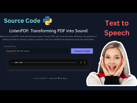 PDF to Speech: Source Code of Python & Javascript Project | Python Tutorial for Text to Audio