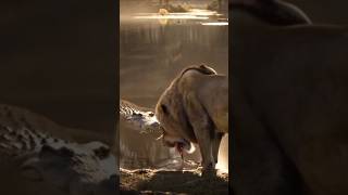 The Lion Drinks… But Something Lurks Below! #junglelife