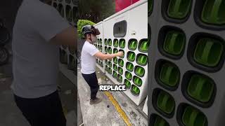Total Efficiency! Battery Swapping at Scooter Station 😱