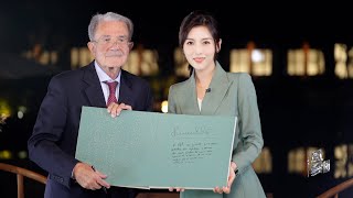 Phoenix TV Anchor Nancie Zhu Talks with Romano Prodi. 风云对话主持人朱梓橦专访意大利前总理、欧盟委员会前主席罗马诺·普罗迪 E43