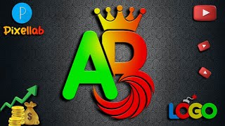 Ab logo design | Ab letter logo design Pixellab | How to make ab logo design | Logo design tutorial