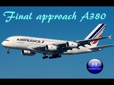 Final approach Air France A380 Mexico City Airport