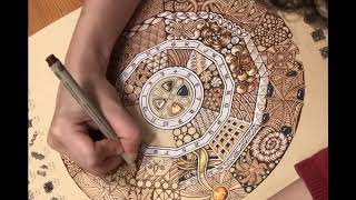 ZIA Zentangle 禪繞小學堂- 萌貓茶磚感恩轉盤Part2