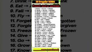 50 irregular VERBS #verbforms #english #wordforbeginners #englishlanguage #shortsfeed