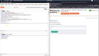 CSRF where token validation depends on token being present (Video solution, Audio)