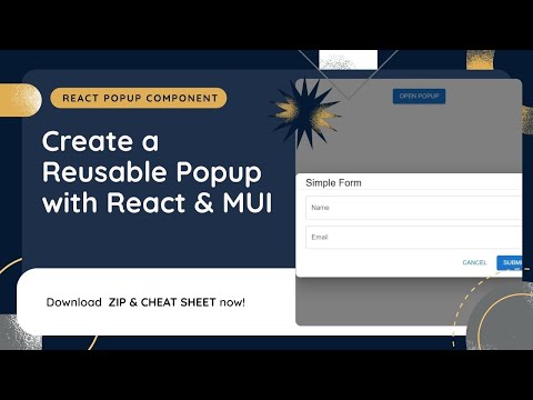 Reusable React Popup Component Tutorial + Download (ZIP + PDF) | Get the Code & Cheatsheet