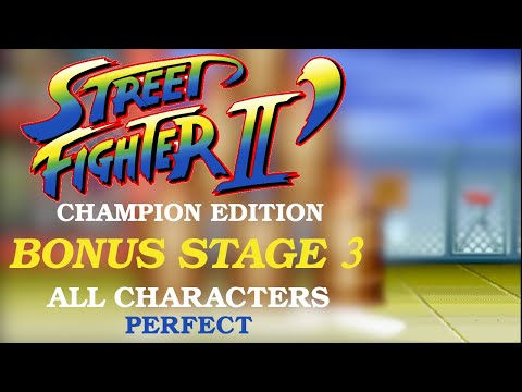 Street Fighter II Champion Edition - Bonus Stage 3 - All Characters Perfect