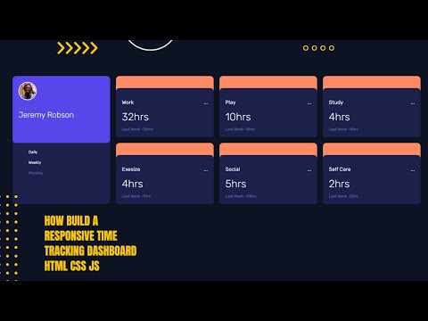 Build a Responsive  Time Tracking Dashboard  HTML CSS JS Frontend Mentor --Part One