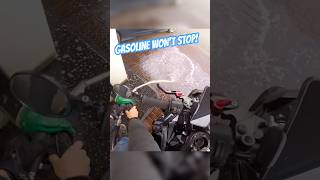 Gas pump won’t shut off and pours all over biker’s motorcycle 😱 ​⁠​⁠@QSGPRODUCTIONS1