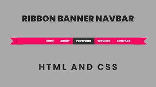 Ribbon banner Navbar using html and css