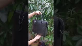 黑色鸵鸟皮公文包
