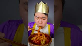 Spicy Noodles Crispy Fried Food, Chicken and Sausage Skewers Mukbang ASMR #shrots