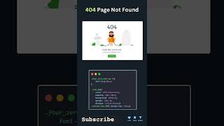 Error 404 Page not found using html and css 😈 #coding #html #css #error  #programming #shorts