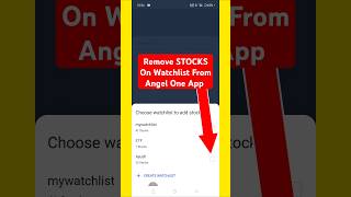 Angel One Par STOCK Ko Watchlist Se Remove Kaise Karen | Remove Stocks On Watchlist In Angel #shorts