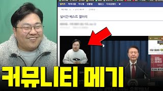 커뮤니티 실시간 베스트에 올라온 메기