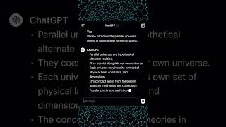 What is parallel universe? | Ask ChatGPT #chatgpt #ai  #chatgpt3 #exploreai #technology