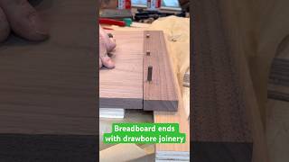 Breadboard ends with draw bore joinery in action #woodworking #joinery #workshop
