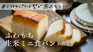 【小麦粉、卵、乳製品を使わない】ふわもち生米ミニ食パンの作り方