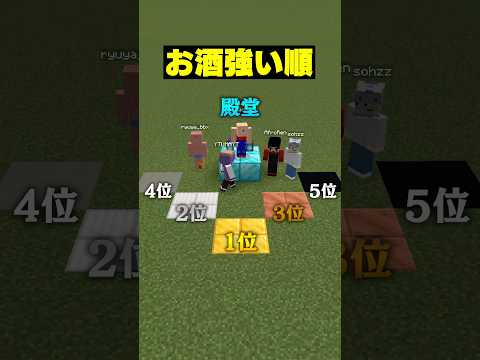 自分は何位？お酒の強さ順に並べ！ #マイクラ #マインクラフト