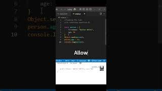 Object.seal() 🔐 in JavaScript Explained in Seconds! | JS Interview Prep #coding #seal #javascript