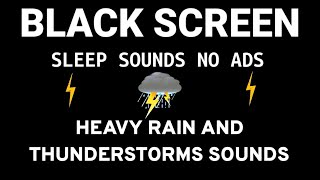 🔴 Heavy Rain and Thunder Sounds for Sleeping - Black Screen | Thunderstorm Sounds for Deep Sleep