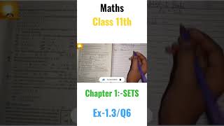 Class 11th maths chapter 1:-Sets Ex-1.3/Q6 solution in hindi with easy trick😱 #class11 #maths #viral